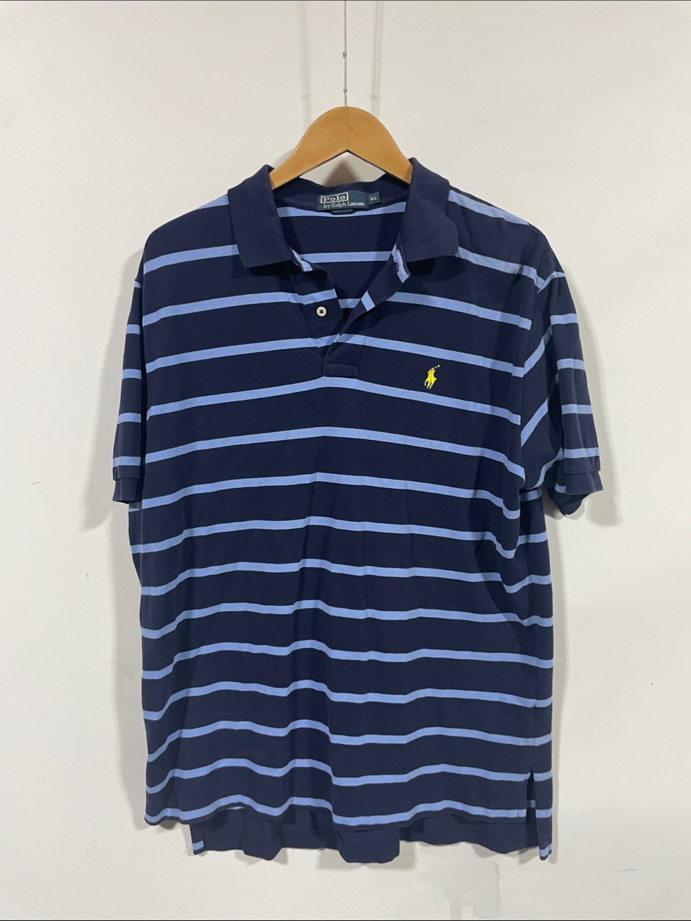 Polo by Ralph Lauren Navy with Light Blue Stripes Polo Shirt